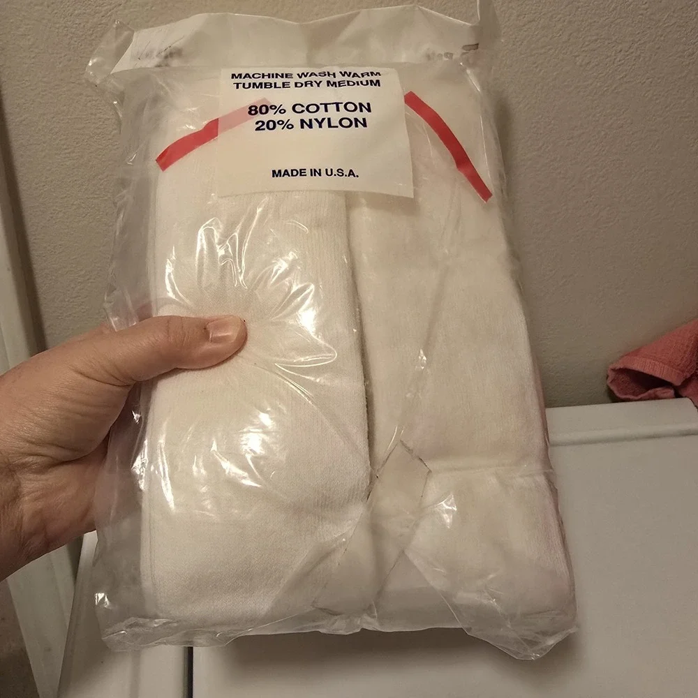 VTG 70s Calf Tube Super Socks 6 Pair‎ New In Taped Package Cotton Blend Sz 10-13